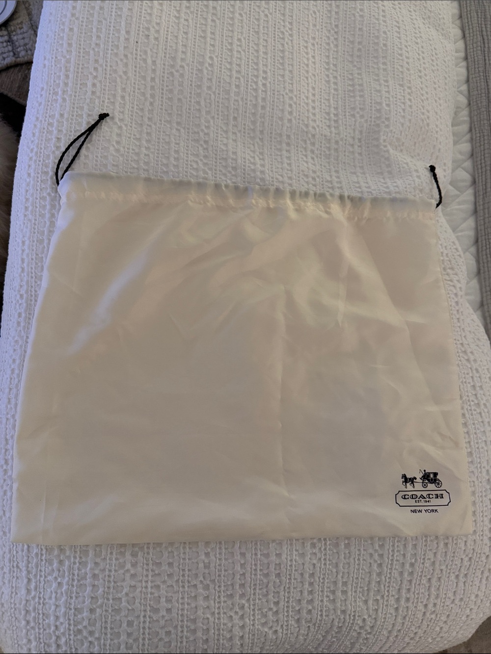 COACH Dust Bag Likely Poly, smooth, nice feel